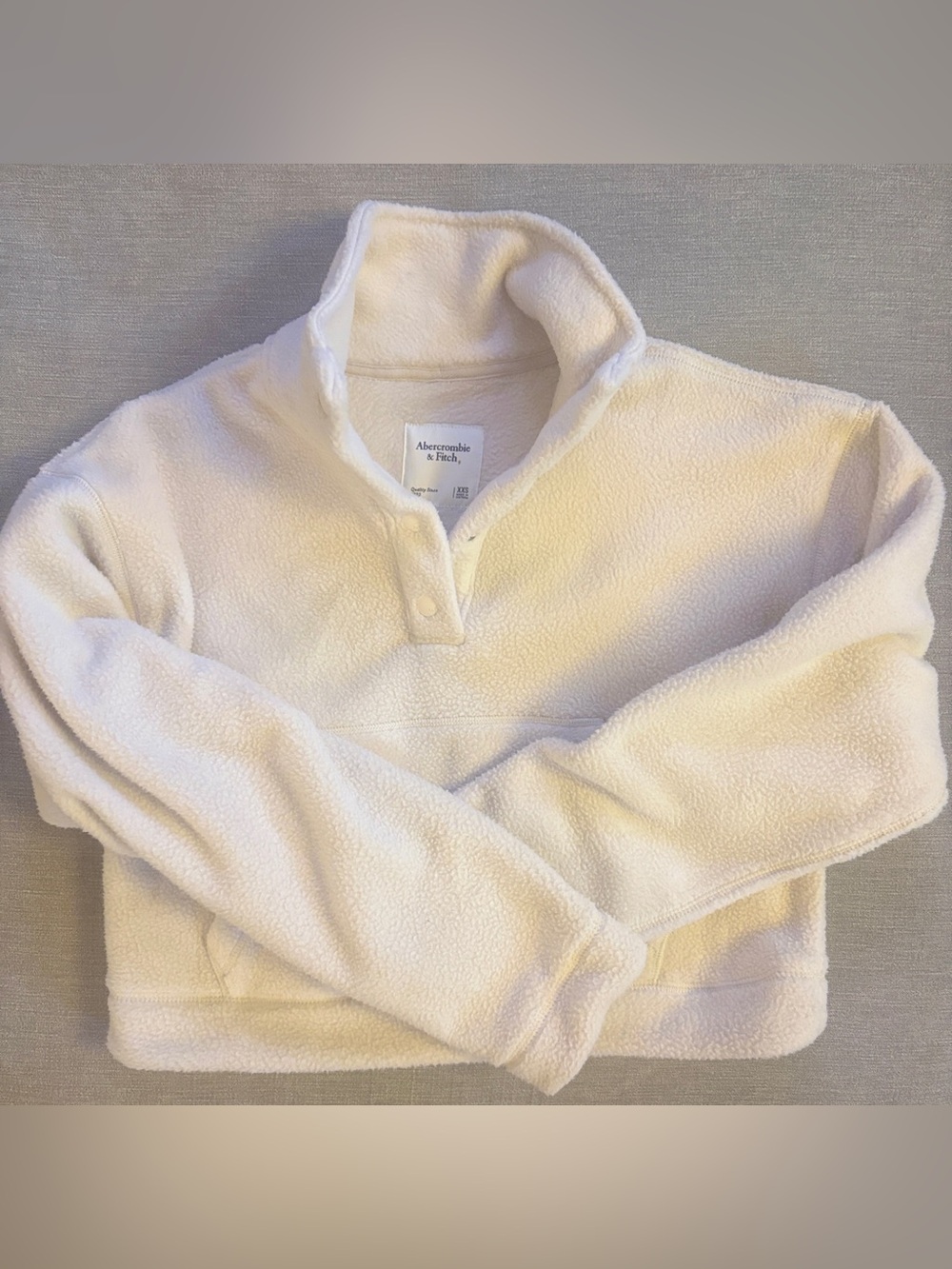 Abercrombie & Fitch Cream Sherpa Pullover Sweater